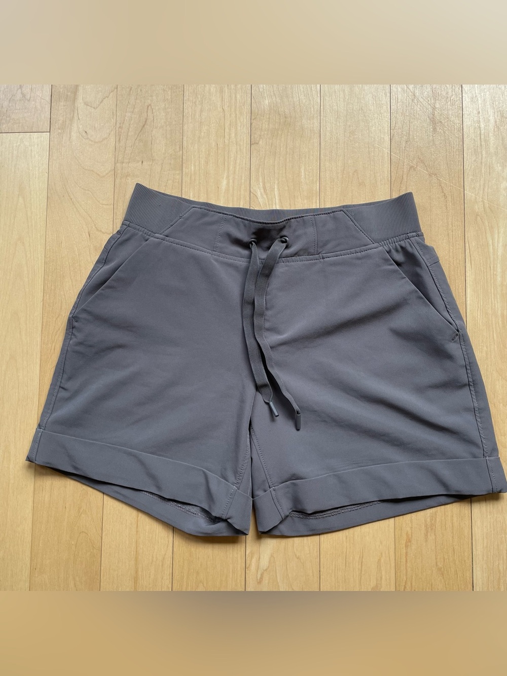 90 Degree By Reflex Women's Charcoal Gray Athletic Drawstring Shorts